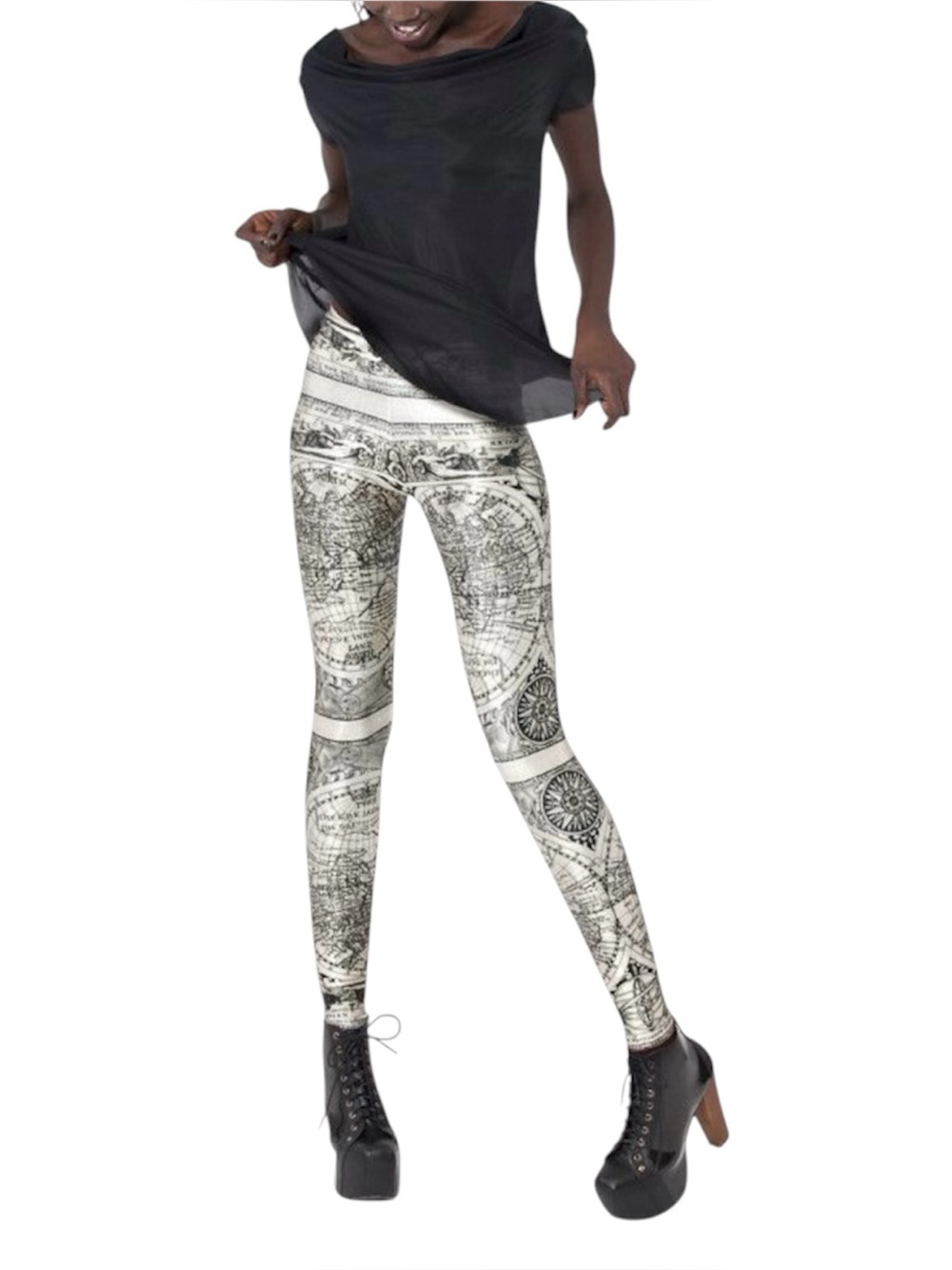 Blackmilk Ancient Map Leggings, Size‎ Medium, Excellent Condition, Australia